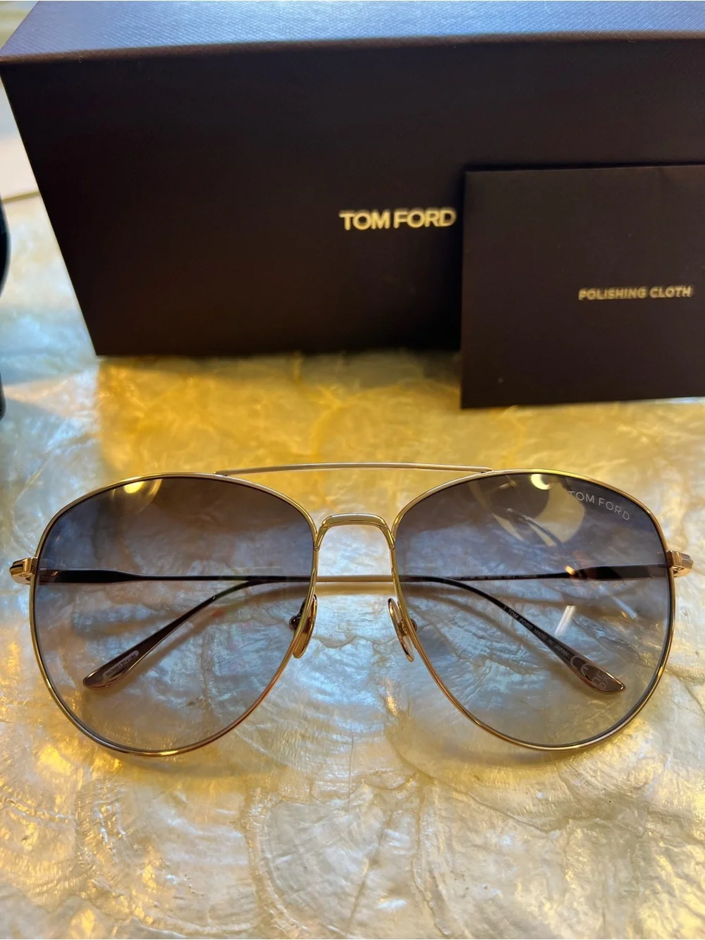 Tom Ford Milla TF784 28B Titanium Rose Gold Aviator Sunglasses 59mm